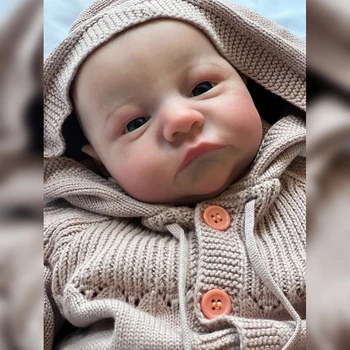 19inch Al Geschilderd Klaar Reborn Baby Pop Wakker Pasgeboren Baby Grootte 3D Huid Zichtbare Aderen Collectible Pop Art