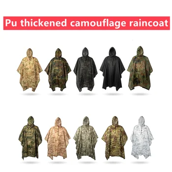 Buiten De Militaire Breathable Camouflage Poncho Jungle Tactische Regenjas Vogels Wandelen Jacht Ghillie Suit Reis Regenkleding