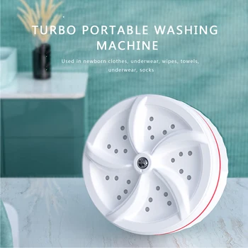 Mini Ultrasone Turbo Wasmachine Draagbare USB-Aangedreven Wasmachine Kleding Reinigen Wasmachine Voor Reis Huis Verwijdert Vuil