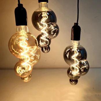 Nieuwe E27 lamphouder Led-Lamp Retro Lamp Rook Grijs Vormige Lamp 4W 220V -250V Led Gloeilampen en-Decoratie Edison Lamp