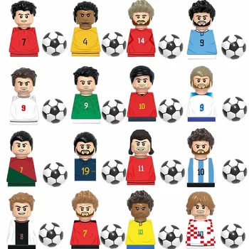 8st Messi, Maradona Mbappé Beroemde Voetbal Spelers CR7 Modrić Predri Son Heung Kroos Mini Blok Figuur
