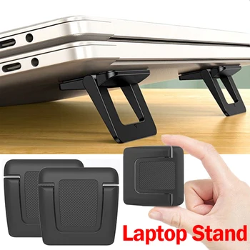 1 Paar Laptop Houder ABS Opvouwbare Mini Draagbare Notebook Staat Cooling Pad Universele Non-slip Siliconen Desktop Laptop Standaard