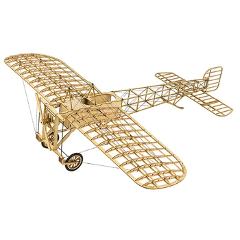 DWH VX14 1:23 Schaal 380 mm Spanwijdte Vliegtuig Houten DIY Model Bleriot XI Vliegtuig 3D Puzzels DIY Vliegtuig Kit Speelgoed