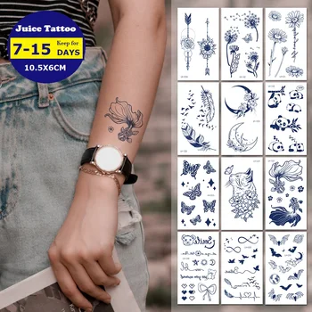Sap Tattoo Sexy Waterproof Tijdelijke Tattoo Bloem Letters op Hand, Arm Taille Kruiden Tattoo Stickers Nep-Tattoos voor Mannen Vrouwen