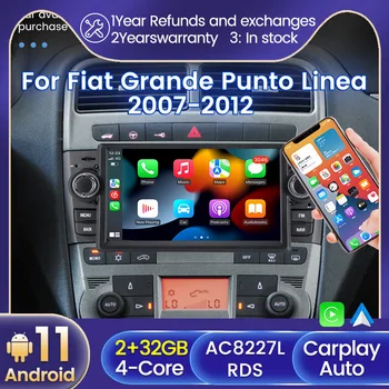 Carplay Auto Audio 2Din Android 11 Auto DVD multimedia Speler Voor de Fiat Grande Punto Linea 2007 - 2012 GPS-Navigatie-radio-Scherm