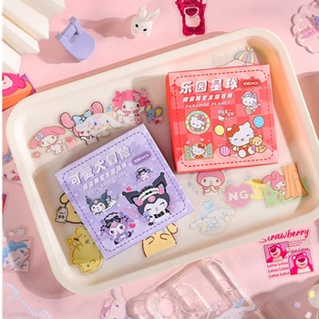 100 Vellen van Zoete Huisdier Sanrio Handboek Waterdichte Transparante Pvc Stickers Cartoon Goo Kaarten Decoratief Speelgoed