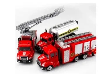 Water Gun stuk Speelgoed Vrachtwagen Brandweerwagen Juguetes Brandweerman Sam Fire Truck Voertuigen Auto Muziek Licht Koel Educatief Speelgoed voor Jongens Kinderen