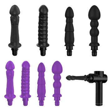 Fasciale Massage Gun Adapter Sex Machine-Accessoires Vrouwen Versterken Plezier Dildo Penis Vibrator Vrouwelijke Masturbator Adult Sex Speeltje
