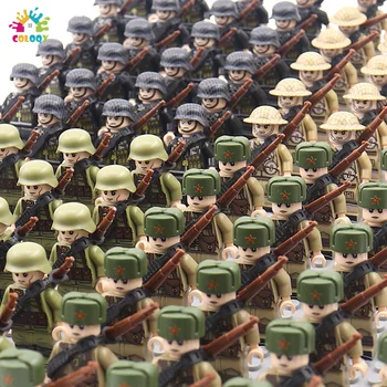 New Kids Speelgoed WO2 Militaire Figuren bouwstenen Natie Soldaten van het Leger Assembleren Bakstenen Educatief Speelgoed Voor Jongens Kerst Cadeau
