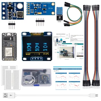 ESP8266 weerstation Kit met Temperatuur Vochtigheid Atmosphetic Druk Licht Sensor 0.96 Display voor Arduino IDE IoT Starter
