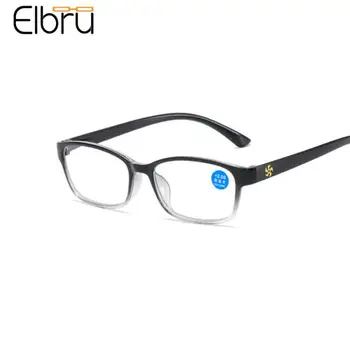 Elbru Dioptrieën+1+1.5+2+2+5+3+3.5+4 Anti Blauwe Stralen Lezen Glasss Vrouwen Mannen Sqaure Business Presbyopic Optische Brillen Frame