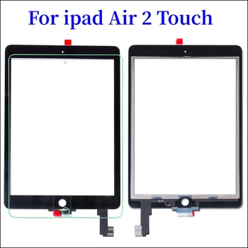 Goede Kwaliteit Voor iPad Air 2 A1567 A1566 Touch Scherm + Digitizer + Glas met flex kabel van de Gratis Tools met Gehard Glas