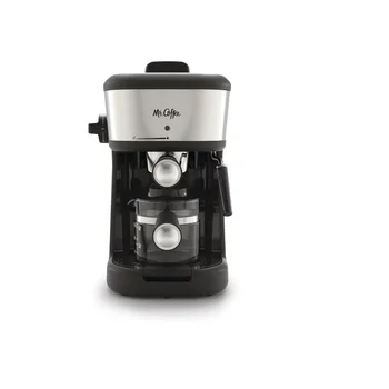 De heer van Koffie® 4-Shot Stoom Espresso, Cappuccino en Latte Maker in Zwart koffiezetapparaat cafeteras draagbare