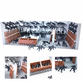 MOC WW2 Militaire Wapens Huis Kamer Bakstenen Set SWAT-Soldaat Guns-Accessoires bouwstenen DIY Speelgoed voor Kinderen, Verjaardag, Geschenk