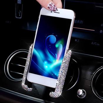 Strass Diamanten Auto Air Vent Phone Houder Mount Auto Interieur Accessoires Voor Vrouwen Auto, Mobiele Telefoon Houder Staan