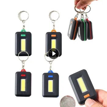 Mini COB LED Sleutelhanger Zaklamp Draagbare Pocket-Toets Licht Lantaarn Met Karabijnhaak Voor Outdoor Camping Wandelen Vissen