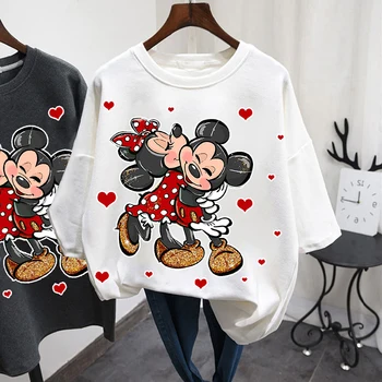 Vrouwen koreaanse Nieuwe Disney Zomer Mickey Mouse dames t-shirt Versie van Losse Halve mouwen voor de Zomer dames t-shirt dames Kleding Y2K