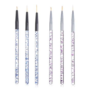 3 Pc ' s DIY Nail Art Liner Schilderij Pen Set 3D Acryl, UV-Gel, Borstels Tekening Bloem Lijn Raster franse Design Nagels Manicure Tools