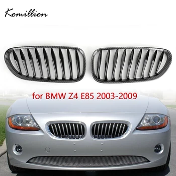 1Pair Auto Voorkant Nieren Sport Grilles Decoratie Carbon Fiber Look Grillles voor BMW Z4 E85 2003 2004 2005 2006 2007 2008 2009