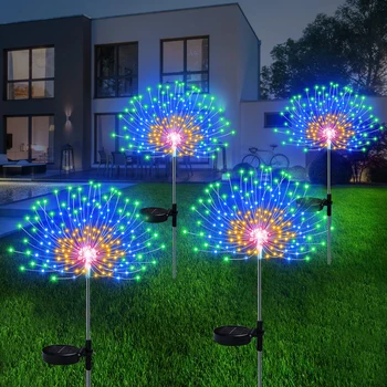 Solar LED Verlichting Lawn Waterdichte Openlucht Tuin Decoratie Vuurwerk Lichten Paardenbloem Landschap Decor Zonne-energie Lamp