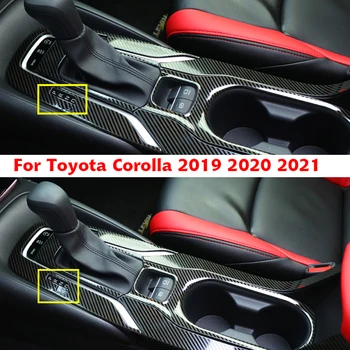 5 Stuks Rvs Carbon Fibre Gear Shift Panel Water Bekerhouder Cover Trim Voor Toyota Corolla 20192020 Interieur Accessoires