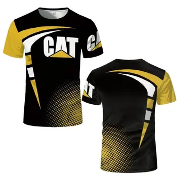 2023 Zomer Caterpillar T-shirt CAT Graafmachine 3D-Print Straat draagt men ' s Sport Mode van Super Ronde O-Hals T-shirt Heren Kleding