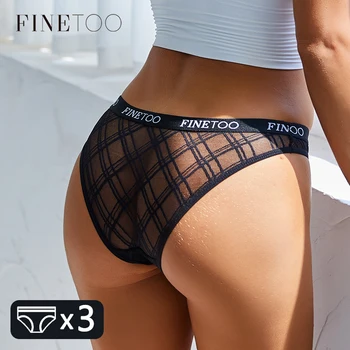 FINETOO M-2XL Fashion Brief Sexy Kant Slipje Ondergoed Dames Low-rise Slip Onderbroek Meisjes Geometrische Panty Vrouwelijke Lingerie