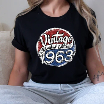 Vintage 1960 1963 Verjaardag Katoen Graphic T-Shirt voor Vrouwen Retro 60 54 Jaar Oud 60s Fashion T-shirt Unisex Kleding