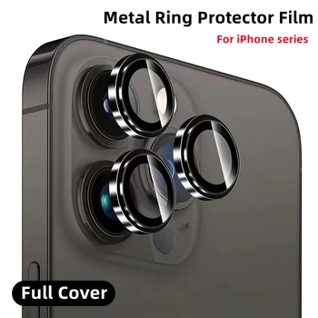 Lens Metalen Ring Protector Glas voor de iPhone 11 12 13 Pro Max Camera Lens Bescherming Op de iPhone 12 15 13Pro 14 Pro Max Camera Film
