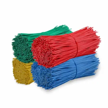 100 stuks Plastic Shell Herbruikbare Verzinkt Kleurrijke Twist Tie 0.55*80-250mm