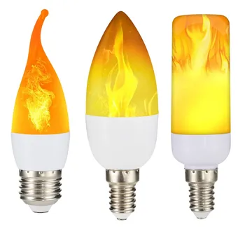 1pcs Vlam effect decoratieve lamp LED dynamische vlam licht E/27 Creatieve maïs gloeilamp Flame simulatie effect Nacht licht
