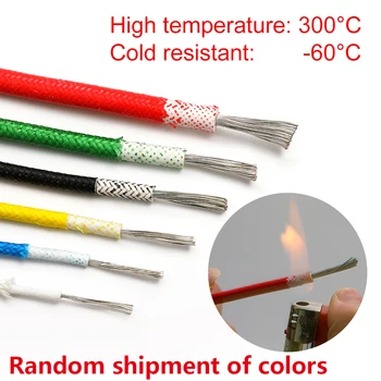 Hittebestendig 300C glasvezel gevlochten siliconen hars hoge temperaturen bestendige siliconen draad vlamvertragende geïsoleerde kabel
