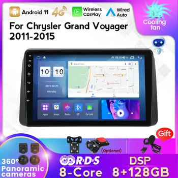 8+128G QLED Android11 Alles In Een autoradio Multimedia voor Chrysler Grand Voyager 5 2011 - 2015 voor Dodge Grand Caravan 2008-2020