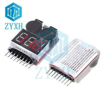 RC-1-8S Lipo Accu Spanning Tester Low Voltage Buzzer Alarm Checker LED-Indicator voor 1S 2S 3S 4S 5S 6S 7S 8S Leven LiMn Li-ion