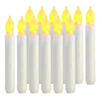 12/3/1Pcs zonder vlammen LED Taper Kaarsen Kandelaars Verlichting Tealight Lamp voor de Kerk Bruiloft Verjaardag Kerst Diner Decor