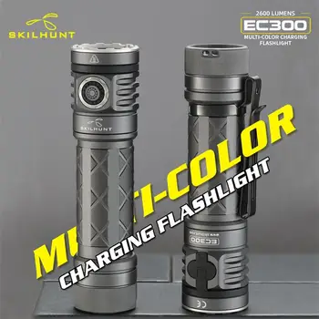 SKILHUNT EC300 2600 lumen RGBW-Multi-kleur 21700 Oplaadbare LED-zaklamp met Type-C, Snel Opladen, power bank LED Lantaarn