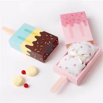 10pcs 3D Cartoon Verpakking Tassen Leuke Candy Box Popsicle Design Mini Goody Bags Papier Cadeau Dozen voor Kids Party Voordeel