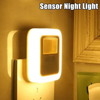 LED Nacht Licht Motion Geluid Sensor Lichten Slaapkamer Decor Lamp een Slimme Aanpassing van de Helderheid Home Trap Decoratieve Nacht Lampen