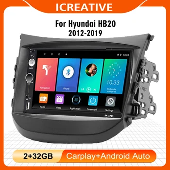 7 Inch 2 Din Carplay Voor Hyundai HB20 2012-2019 autoradio Multimedia Speler Head-Unit met Frame Android-Auto Stereo Autoradio
