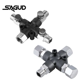 SAGUD 3-Weg Airbrush Adapter SD-403/404 Slang Splitter Spruitstuk Multifunctionele Aansluiting Gereedschap te Bevestigen Compressor Accessoires
