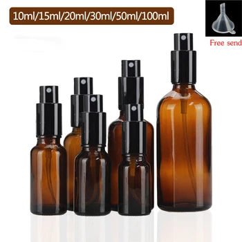 5ml/10ml/15ml/ 20ml/30ml/50ml/100ml Hervulbare Druk op de Pomp Glas Spray Fles Olie Vloeibare Container Parfum Verstuiver Reizen