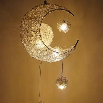 Moderne Creatieve Hanger Licht Moon Star Schorsing Kinderen Slaapkamer Hangende Lamp Kerst Decoraties Voor thuis-Armatuur LED Verlichting