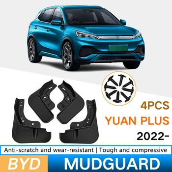 4 STUKS Wiel van de Auto Spatbord voor BYD Atto 3 Yuan Plus 2022 2023 Auto-Aanpassing van Zachte Band Fender met Schroef Accessoires