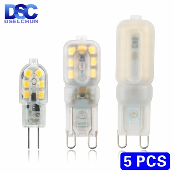 5pcs/veel LED Lamp 3W 5W G4 G9 Lamp AC 220V DC 12V LED Lamp SMD2835 Spotlight Kroonluchter Verlichting te Vervangen Halogeen Lampen