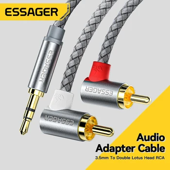 Essager RCA Audio Kabel Jack 3.5 naar 2 RCA-Kabel 3,5 mm-Aansluiting 2RCA Mannelijk Splitter Aux Kabel voor TV-PC-Versterkers DVD luidsprekerkabel