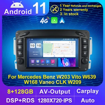 NaviFly Android 11 Carplay Android Automatisch RDS-DSP Voor Mercedes W203 Vito W639 W168 Vaneo CLK W209 Auto Radio Stereo GPS