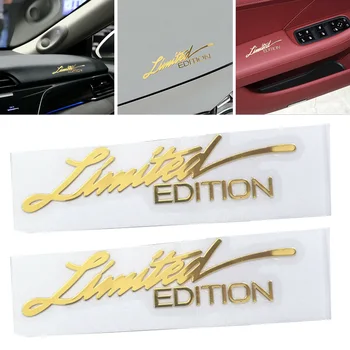 2pcs Universele Auto Stickers 3D Gold Limited Edition Logo Embleem Badge Metalen Sticker Sticker Auto Interieur Accessoires Decoratie