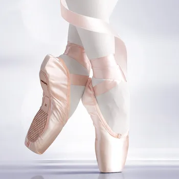 Verkoop Satijn Ballet Pointe Schoenen Professionele Meisjes Dames Ballerina Dans Schoenen Met Linten