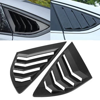 2 stuks (Links+Rechts) Auto Achterzijde met Deur Glas Ventilatierooster Deksel Voor Voor Ford Mondeo Voor Fusion 2013-2021 Carbon Fiber / Glans Zwart