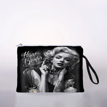 Monroe olie schilderij, patroon dames make-up tas digitaal printen kosmetische zak reizen opbergtas make-up tas